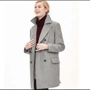 BNWOT Sz L Gray Long Peacoat Banana Republic